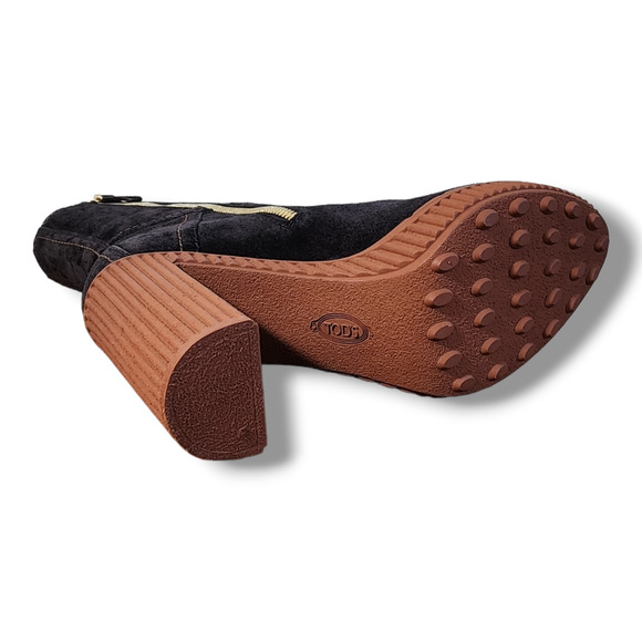 Tod's Brown Suede Altraversione Zip-Up Heel Boots Size 34.5 - Picture 10 of 16